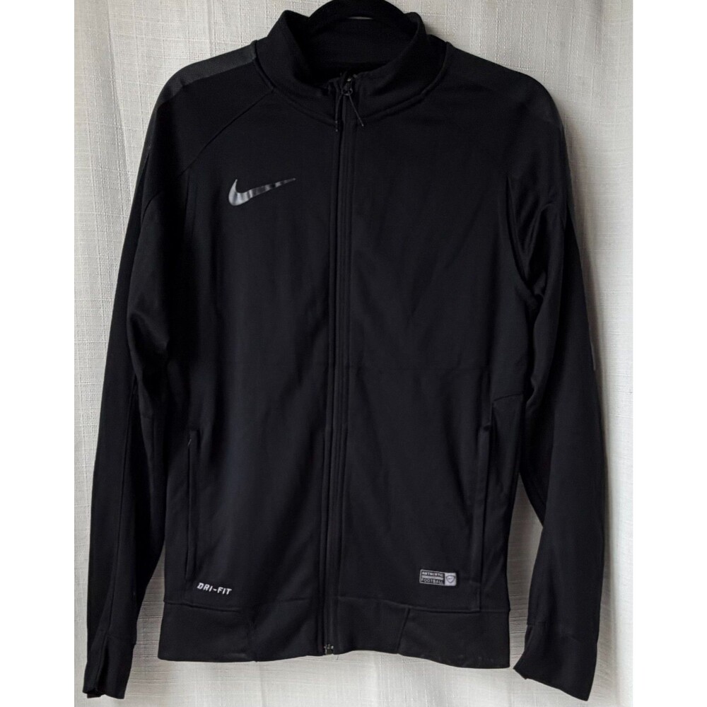Nike Dri-FIT Track Jacket Small Black Full Zip Soccer Football Warm Up